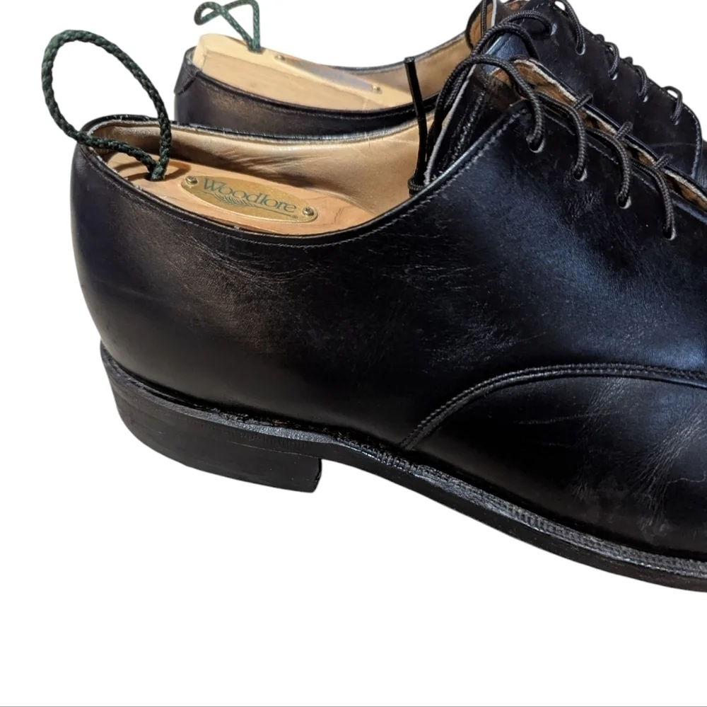 Johnston & Murphy Shoes Optima Black Leather Cap Toe Dress Size 12